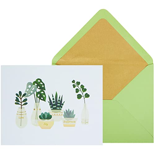 NIQUEA.D Boxed Note Cards, Houseplants, Includes a Blank Customizable Interior and Coordinating Envelope, Set of 10 NBB-0015