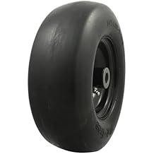 MARASTAR 00232 Universal Fit Flat-Free 11x4.00-5 Tire and Wheel Assembly, Zero Turn Lawn Mower Replacement Tires, Smooth Tread, Adapter Kit included