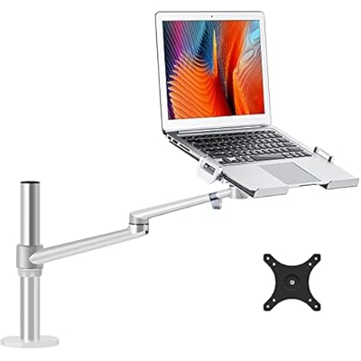 Viozon LaptopNotebookProjector Mount Stand,Height Adjustable Single Arm Mount Support 12-17 inch LaptopNotebookTablet, Free Removable VESA 75X75 and 100X100 for Monitor 17-32 inch Silver