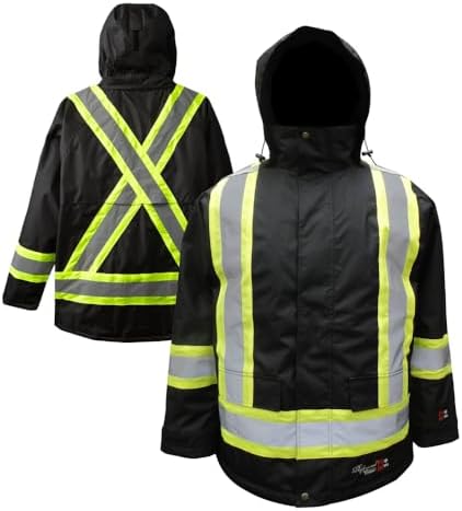 Viking Professional Freezer Insulated Journeyman FR Jacket - Waterproof 300D Trilobal Rip-Stop Hi Vis Jackets for Men