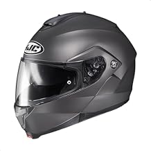 HJC C91 Solid Modular Motorcycle Helmet with HJ-17 Pinlock Shield, DOT Approved (Semi Flat Titanium, -Large)