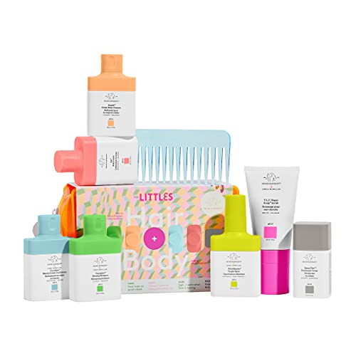 Drunk Elephant The Littles Hair  Body 2.0 Kit Gift Set - Cleanser, Lotion, Deodorant Cream for Body - Shampoo, Conditioner, Scalp Scrub, and Tangle Spray for Hair