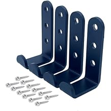 4 Pcs Heavy Duty Steel Wall J Hooks for Hanging,Garage Storage Utility Hooks Garden Tool Organizer, Wall Mount Hooks, Small U Hooks,Black (M)