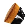 Foundation Makeup Brush Flat Top Kabuki Hexagon Face Blush Liquid Powder Foundation Brush for Blending Liquid, Cream or Flawless Powder Cosmetics with Bonus Protective Case (Champagne)