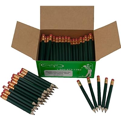 Half Pencils Sharpened Hex Golf Pencils, Pew Pencil, Score Pencil, Short Pencil Golf Green