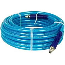 3/8 Inch Polyurethane Air Hose 1/4 Inch Male NPT Fittings 200 PSI 50 Feet Blue AU-2082