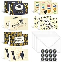 Graduation Cards 2026-12 Pack Congratulations Cards with Envelopes and Seals, Graduation Card Set for Grad Gifts, Party, 6 Unique Designs, 12 Cards, 12 Envelopes, 12 Seals