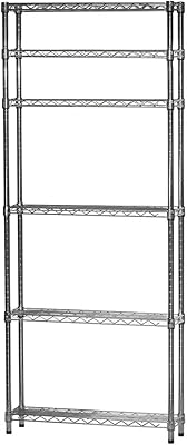 Shelving Inc. 8 d x 24 w x 84 h Chrome Wire Shelving with 6 Tier Shelves, Weight Capacity 800lbs Per Shelf