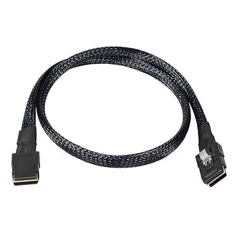 Twozoh 1.6FT Mini SAS SFF-8087 Male to Male Cable, 6Gbps Data Rate, Indoor Use, Compatible with Server, Storage System