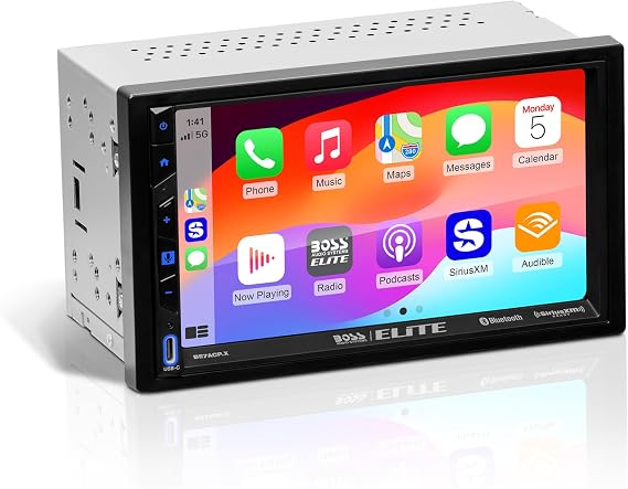BOSS Audio Systems Elite Series BE7ACP.X Car Stereo - Apple CarPlay, Android Auto, SiriusXM-Ready, Double Din, 7 Inch Touchscreen, No CD DVD Player
