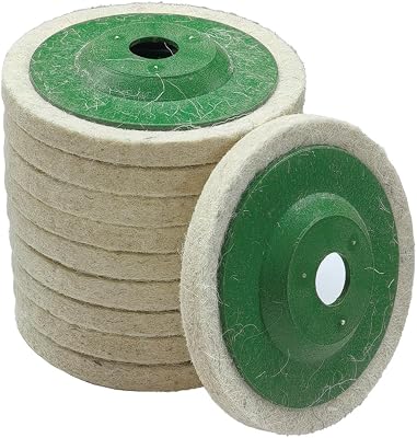 10PCS 4 Inch Wool Felt Car Polishing Wheel Disc Pad, Bore Dia Polishing Wheel Pad for 100 Angle Grinder, Round Buffing Wheel Disc for Metal, Marble, Wood 10PCS