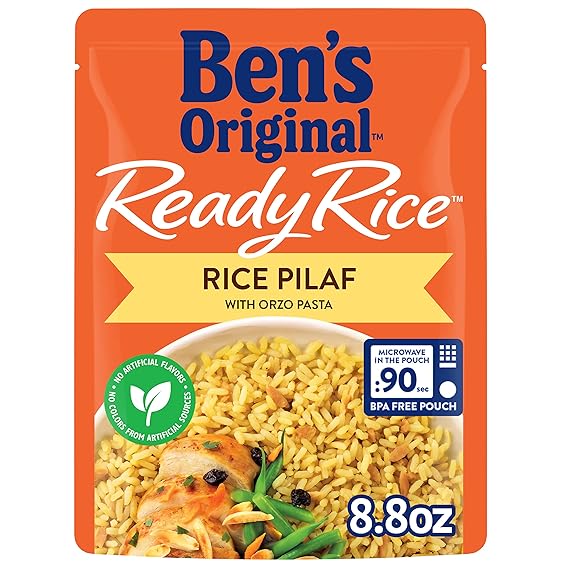 BEN'S ORIGINAL Ready Rice Rice Pilaf Flavored Rice, Easy Dinner Side, 8.8 oz Pouch