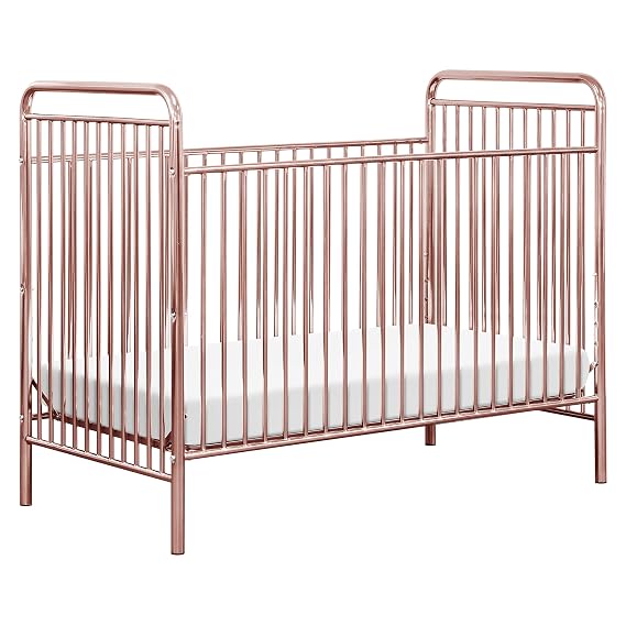 Babyletto Jubilee 3-in-1 Convertible Metal Crib in Pink Chrome
